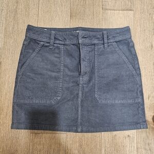 American Eagle Outfitters Navy Corduroy Mini Skirt with Front Pockets